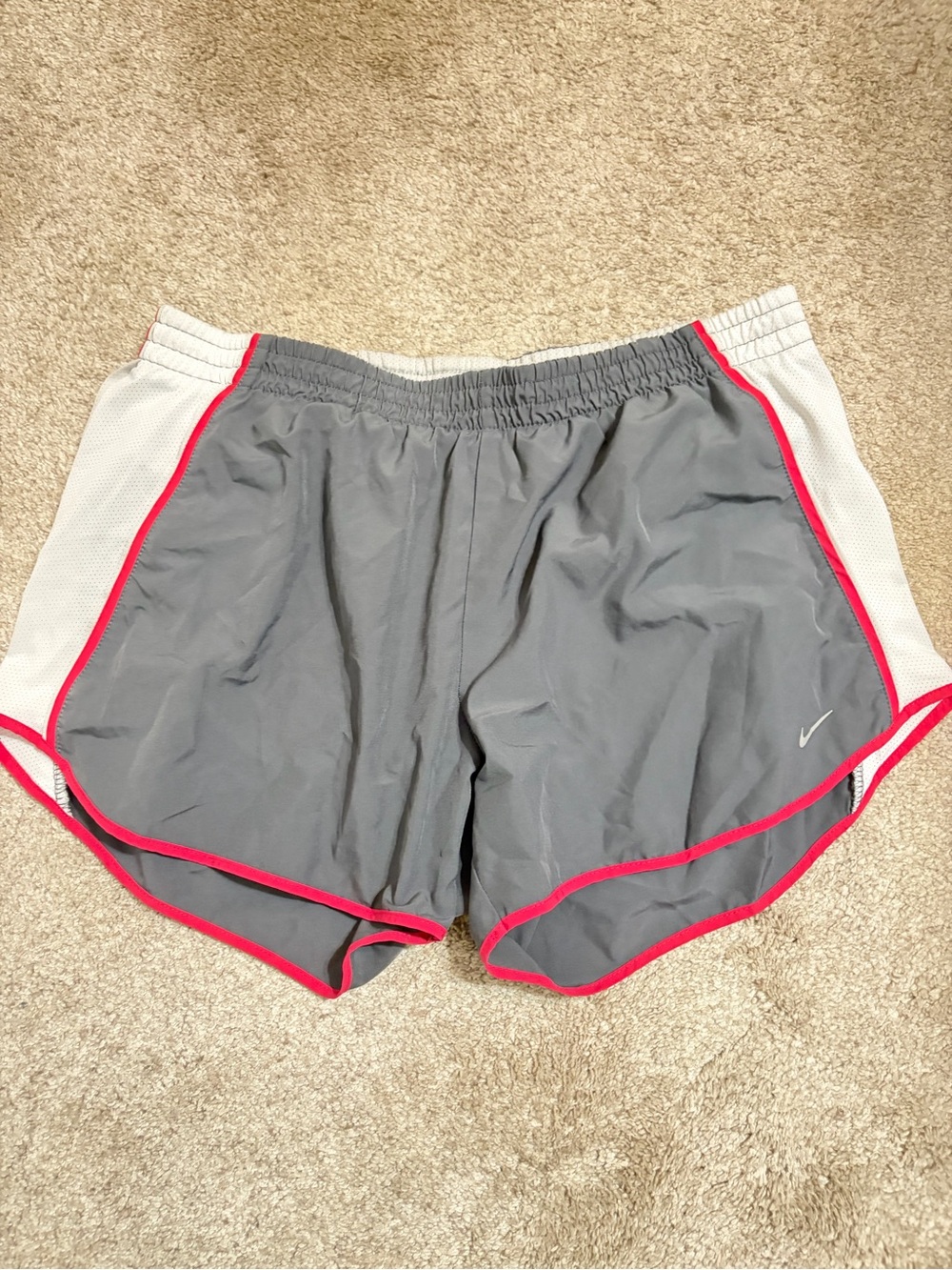Nike Women’s Gray Athletic Shorts with Pink Trim